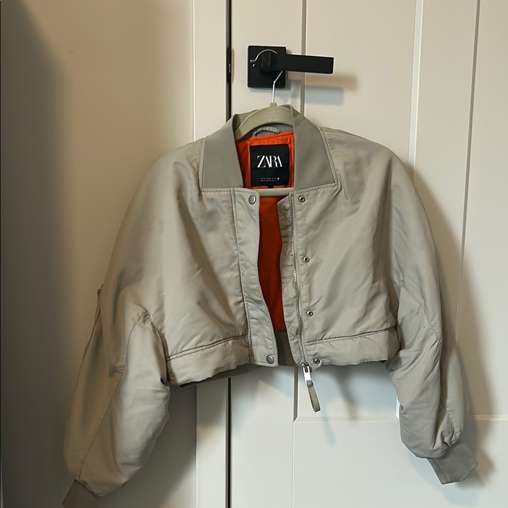 Zara Women's Gray Bomber Jacket